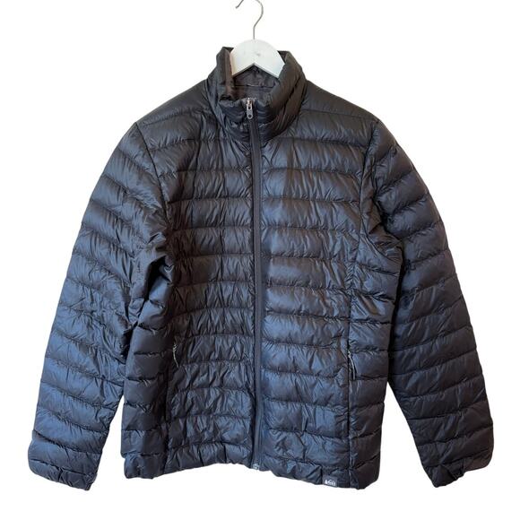 REI Co Op Full Zip High Neck Puffer Outdoor Jacket Black Men's Size Medium